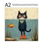 Дрвена Сложувалка- Мачка со Маска за Нуркање