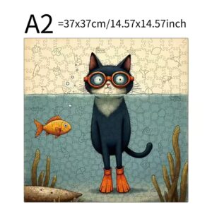 Дрвена Сложувалка- Мачка со Маска за Нуркање