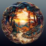 Дрвена сложувалка планински пејзаж