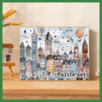 Сложуваалка 500 парчиња – Град во пастелни бои комплетирана