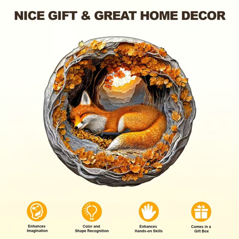 дрвена сложувалка-лисица во есен